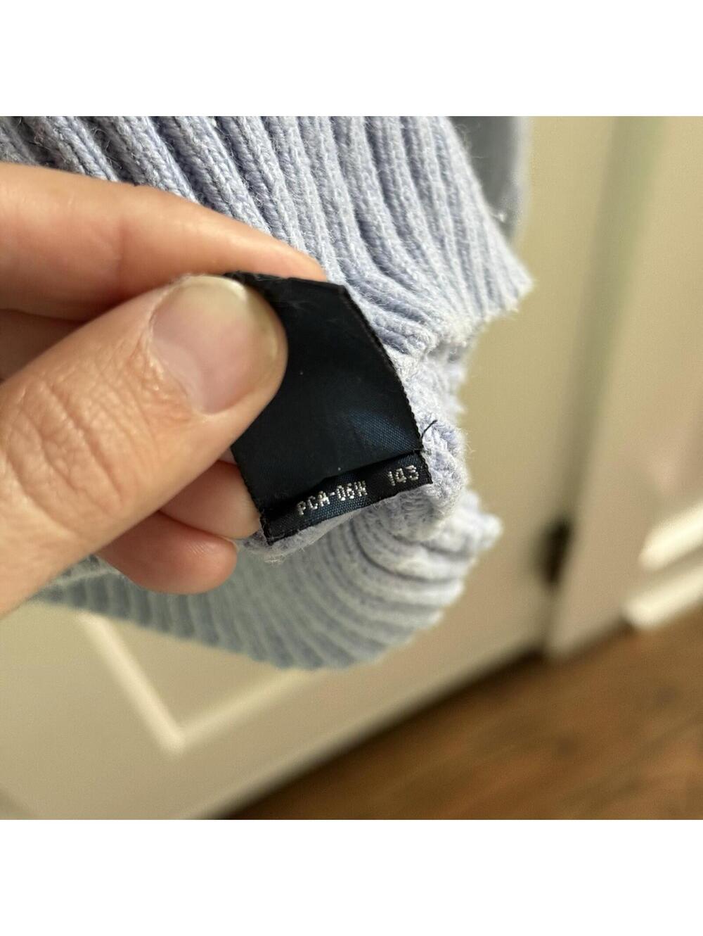 Polo Ralph Lauren Cable Knit Sweater Medium Periwinkle Blue 100% Silk - Picture 5 of 7